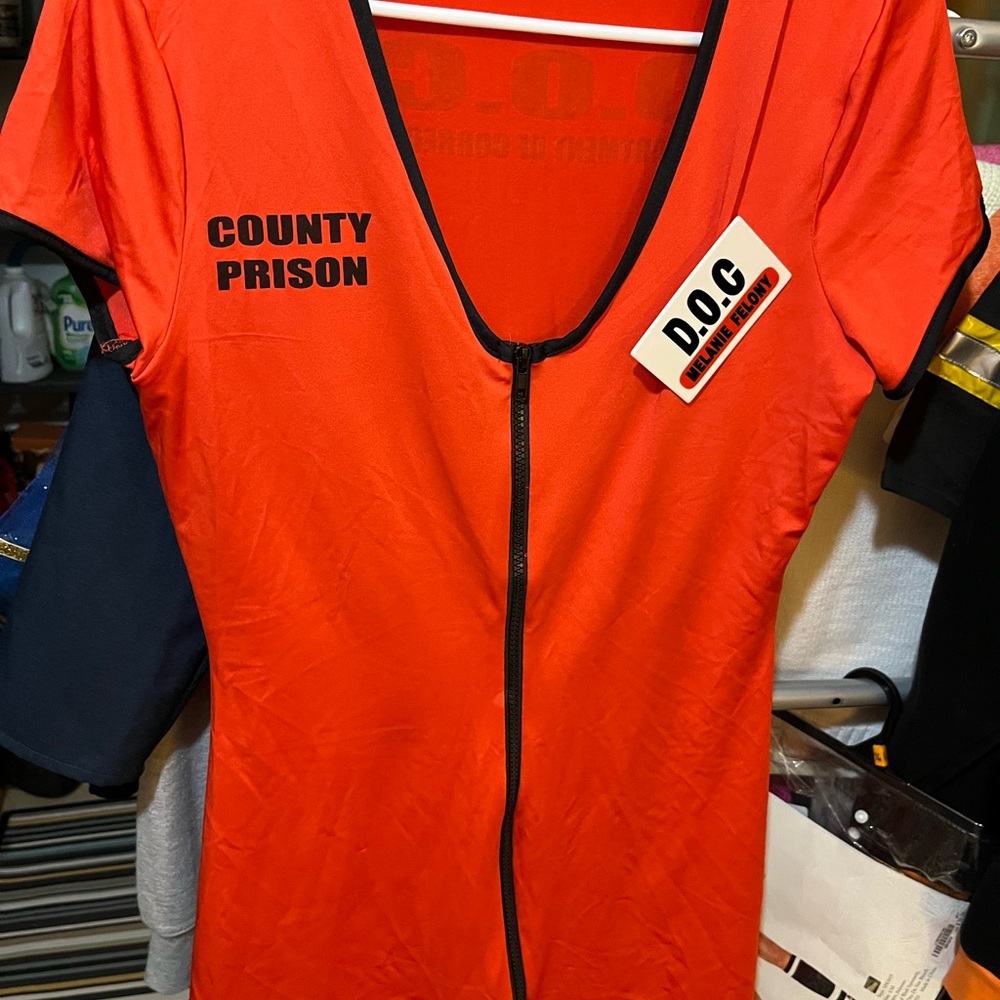 Spirit Halloween Orange Prisoner Costume